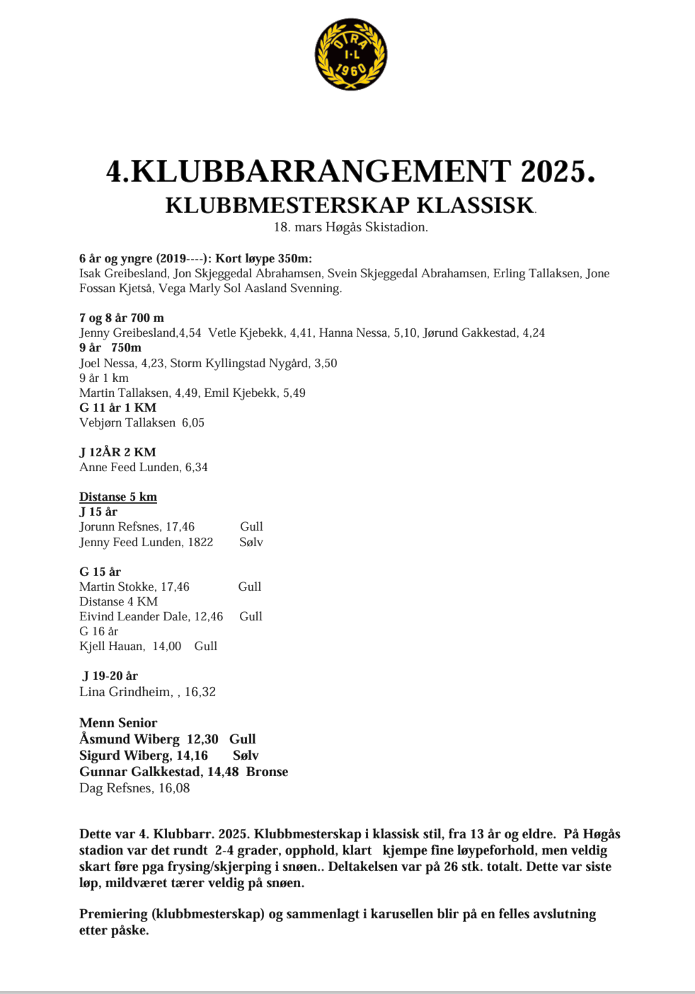 Klubbmesterskap i klassisk stil